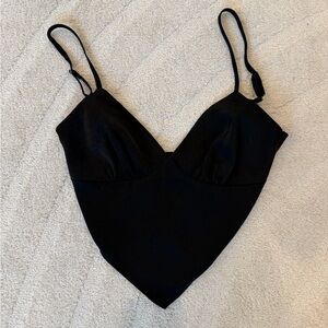 Black Heart Crop Top open back